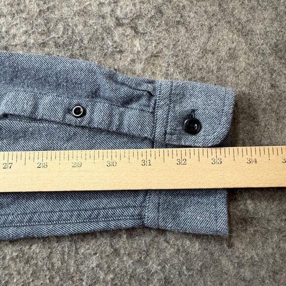 Outerknown Chambray Shirt Men M Blue Long Sleeve Utility Pocket Button Up - Picture 13 of 14